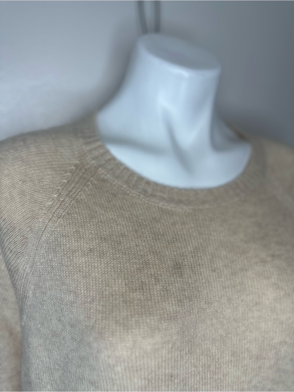 J. Crew Reimagined Lambswool Blend Soft Oatmeal Cream Crewneck Sweater Sz L - Picture 5 of 9